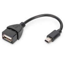 Assmann USB 2.0 adapter cable. OTG. type mini B - A M/F. 0.2m. USB 2.0 conform. UL. bl (AK-300310-002-S)