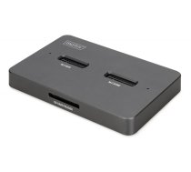 Digitus M.2 NVMe + M.2 SATA SSD docking station with SD Express card reader, USB-C™