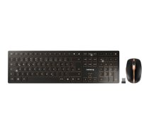CHERRY DW 9100 SLIM keyboard Mouse included Universal RF Wireless + Bluetooth QWERTZ German Black