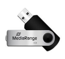 MediaRange MR908NTRL USB-Stick 8 GB USB Typ-A 2.0 Schwarz - Silber (MR908NTRL)