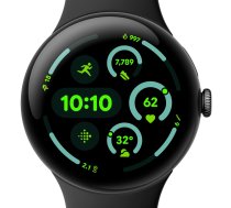 Google Pixel Watch 3 - 45 mm - Aluminium mattschwarz - intelligente Uhr mit Active Armband - Flouroelastomer - Obsidian - Bandgröße: L - 32GB - Bluetooth, Wi-Fi 6, NFC, UWB - 37 g (GA05785-DE)