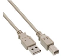 InLine® USB 2.0 Cable Type A male / B male beige 2m
