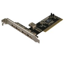 LogiLink USB 2.0 PCI Karte, 4 + 1 Port, VIA Chipsatz mit Überspannungsschutz, 32 Bit 33 Mhz PCI Bus, 4 x USB-A (PC0028)