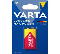VARTA Alkaline Batterie Max Tech, E-Block (9V/6LR61) 9,0 Volt, Maße: (B)26,5 x (T)17,5 x (H)48,5 mm, - 1 Stück (04722 101 401)