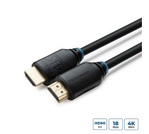 MicroConnect - Highspeed - HDMI-Kabel mit Ethernet - HDMI männlich zu HDMI männlich - 1,0m - Dreifachisolierung - Schwarz - Innen, Dolby DTS-HD Master Audio-Unterstützung, Dolby TrueHD-Unterstützung, unterstützt 4K 60 Hz (4096 x 2160) (MC-HDM19191V2.0)