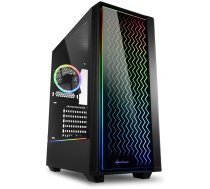 RGB LIT 200, Tower-Gehäuse schwarz, Front und Seitenteil aus gehärtetem Glas