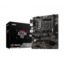 Pagrindinė plokštė MSI A520M PRO AM4 DDR4 micro ATX 64GB
