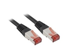 Wentronic Goobay CAT 6 Patchkabel, S/FTP (PiMF), Schwarz, 0.5 m - LSZH halogenfrei, Kupfer (68687)