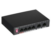Dahua Technology PFS3006-4ET-60 Unmanaged L2 Fast Ethernet (10/100) Power over Ethernet (PoE) Black