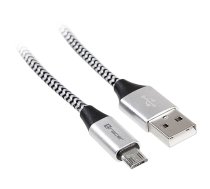 Cable USB 2.0 AM-micro 1m black-silver