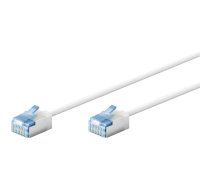 Goobay Ultraflexibles CAT 6A Patchkabel slim U/UTP weiß - extrakurze Stecker reiner (74285)