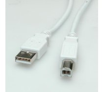 Value USB cable USB 2.0 USB-A plug, USB-B plug 4.50 m white shielded 11.99.8841