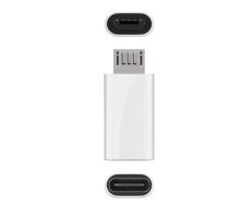 MicroConnect USBMICROUSBC - USB 2.0 Micro-B - USB C - Male connector / Female connector - Weiß