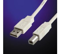 Value USB cable USB 2.0 USB-A plug, USB-B plug 3.00 m white shielded 11.99.8831