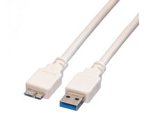 Value USB cable USB 3.2 Gen1 (USB 3.0 / USB 3.1 Gen1) USB-A plug, USB Micro-B 3.0 plug 0.80 m White