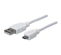Manhattan Hi-Speed - USB-Kabel - Micro-USB Typ B (M) bis USB (M) - USB2.0 - 1,8m - geformt - weiß (324069)
