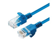 MicroConnect - Netzwerkkabel - RJ-45 (M) zu RJ-45 (M) - 20cm - UTP - CAT 6a - ohne Haken, verseilt, halogenfrei - Blau (V-UTP6A002B-SLIM)