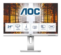 AOC X24P1/GR - LED-Monitor - 61 cm (24) - 1920 x 1200 WUXGA @ 60 Hz - IPS - 300 cd/m² - 1000:1 - 4 ms - HDMI, DVI, DisplayPort, VGA - Lautsprecher
