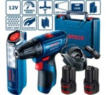 Bosch COMBO: GSR 120-LI + GLI 12V-300 + 2x GBA 12V 2.0AH + GAL1210CV komplekts 06019G8004