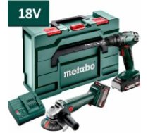 Metabo Combo Set 18V 2.4.3 BS 18 + W 18 L 9-125 (1x4,0Ah+1x2,0Ah) METABOX 165 komplekts 685204500