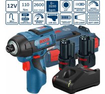 Bosch GDR 12V-110 (2x3,0Ah) L-Boxx triecienskrūvgriezis 06019E0005