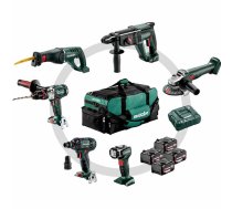Metabo 685211000 Combo Set 6.1 (SB 18 LTX Impuls + SSW 18 LTX 300 BL + W 18 L 9-125 Quick + KH 18 LTX 24 + ASE 18 LTX + ULA 14,4-18 LED) 4x4,0Ah komplekts