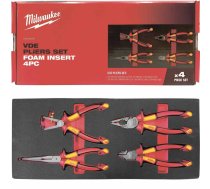 MILWAUKEE 4932493250 VDE PLIERS SET (FOAM INSERT) instrumentu komplekts VDE 1000V (4gb)