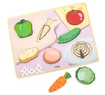 VIGA koka puzle Montessori 2in1 dārzeņi