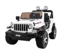 Bērnu elektromobīlis, elektroauto - Jeep Rubicon 4x4 (Balts) - 12v ar pulti