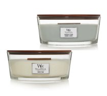 WoodWick White Teak + Lavender & Cedar Sveču komplekts