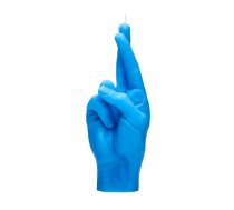 CandleHand Crossed Fingers Candle Svece Blue