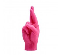CandleHand Crossed Fingers Candle Svece Pink