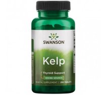 SWANSON Kelp Tyroid Support Iodine Source Naturāls jods 250 tabletes