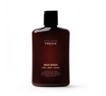 PREVIA Man Wash Energising Cleanser Vīriešu šampūns, duša želeja un skūšanās līdzeklis vienā 250ml