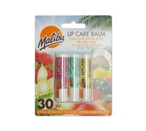 Malibu Lip Care Balm Kit Lūpu balzams ar aizsardzību pret sauli 3x5g