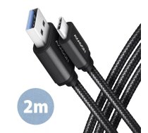 USB kabelis Axagon BUCM3-AM20AB 2m USB 3.2 Gen 1 USB C USB A melns