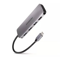 USB centrmezgls Axagon HMC-HCR3A 3x USB-A HDMI SD/microSD USB-C 3.2 Gen 1 Pelēks