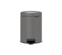 BRABANTIA atkritumu tvertne ar pedāli NewIcon, 5L, Mineral Concrete Grey