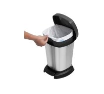 Atkritumu kaste ROTHO PASO 6L ar pedāli 234x219x295mm sudraba