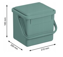 Atkritumu kaste ROTHO Compost BIO 4.5L 210x200x180mm zaļa