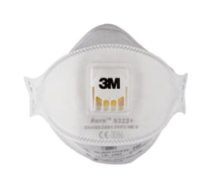 3M™ Daļiņu respirators 9322PRO, ar vārstu, FFP2, komplektā 10 gab. 860025