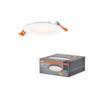 Iebūvējamais griestu gaismeklis DL SLIM 120MM 8W 3000K 230V WT OSRAM