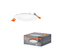 Iebūvējamais griestu gaismeklis DL SLIM 120MM 8W 4000K 230V WT OSRAM