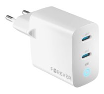 Forever TC-06-65CC GaN PD QC strāvas adapteris USB-C 65W white