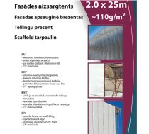 Pārklājs sastatnēm 110g/m2 / 2x25m
