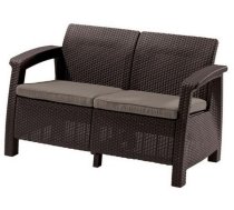 Dārza dīvāns divvietīgs Keter Corfu Love Seat pelēks 223233