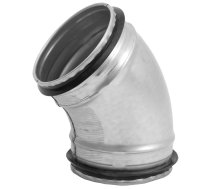Līkums metāla, presēts d100mm 45° ar gumijām BFS45-100