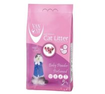 Cementējošās smiltis kaķu tualetēm VAN CAT BABY POWDER ar bērnu pūderi 5kg