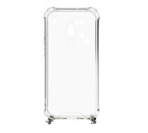 Vāciņš Xiaomi Redmi 8 Silicone TPU Transparent with Necklace Strap Space Gray T-MLX51440