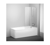 Vannas siena 10CVS2 990x1500mm labā puse balts, caurspīdīgs stikls